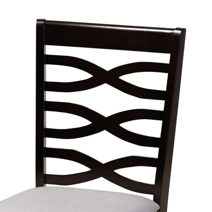Baxton Studio - Lanier Set of 2 Dining Chairs in Grey/Dark Brown - RH318C-Grey/Dark Brown-DC-2PK view 4