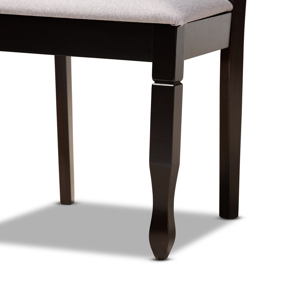 Baxton Studio - Lanier Set of 2 Dining Chairs in Grey/Dark Brown - RH318C-Grey/Dark Brown-DC-2PK view 5