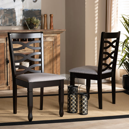 Baxton Studio - Lanier Set of 2 Dining Chairs in Grey/Dark Brown - RH318C-Grey/Dark Brown-DC-2PK view 6