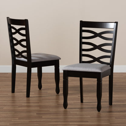 Baxton Studio - Lanier Set of 2 Dining Chairs in Grey/Dark Brown - RH318C-Grey/Dark Brown-DC-2PK view 7