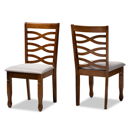 Baxton Studio - Lanier Set of 2 Dining Chairs in Grey/Walnut Brown  - RH318C-Grey/Walnut-DC-2PK view 1