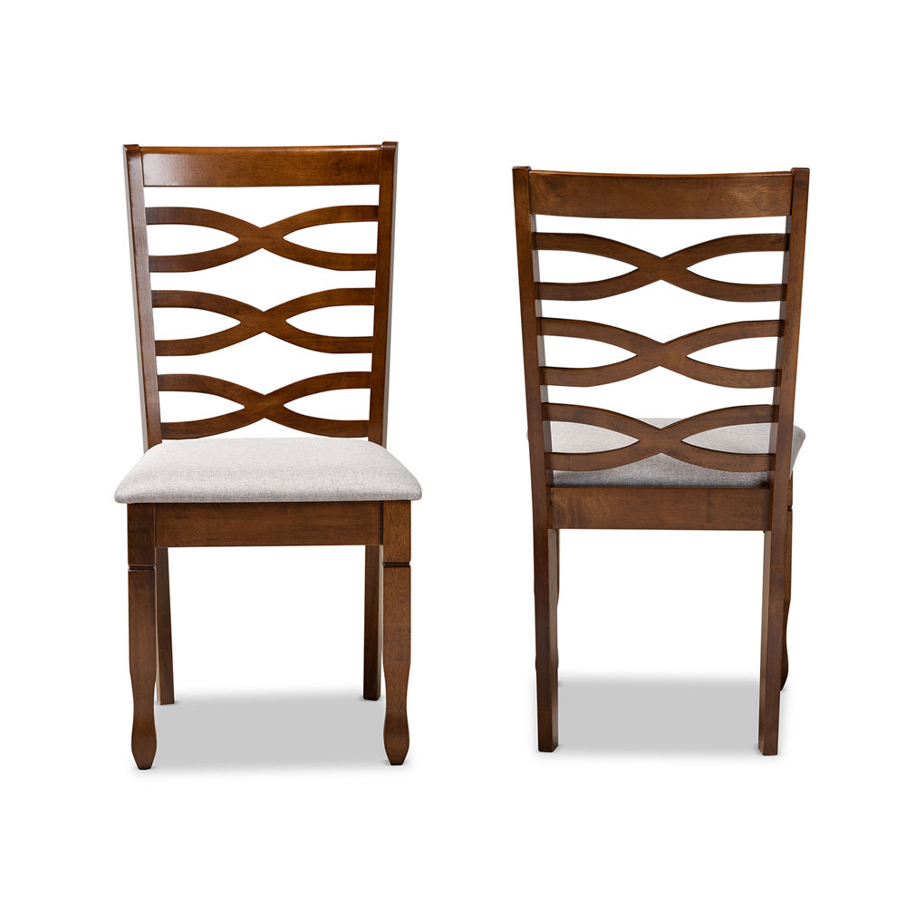 Baxton Studio - Lanier Set of 2 Dining Chairs in Grey/Walnut Brown  - RH318C-Grey/Walnut-DC-2PK view 2