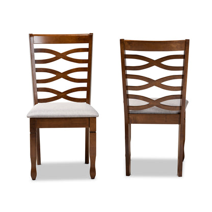Baxton Studio - Lanier Set of 2 Dining Chairs in Grey/Walnut Brown  - RH318C-Grey/Walnut-DC-2PK view 2