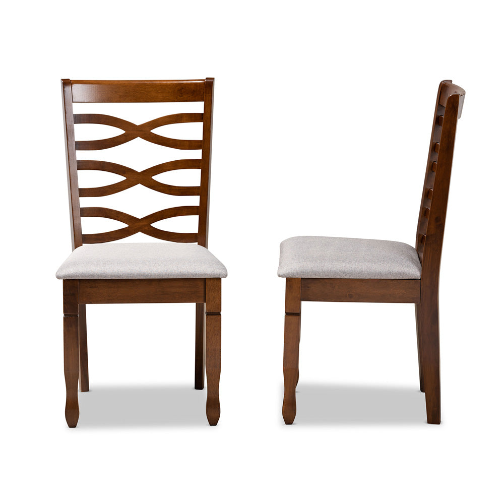 Baxton Studio - Lanier Set of 2 Dining Chairs in Grey/Walnut Brown  - RH318C-Grey/Walnut-DC-2PK view 3