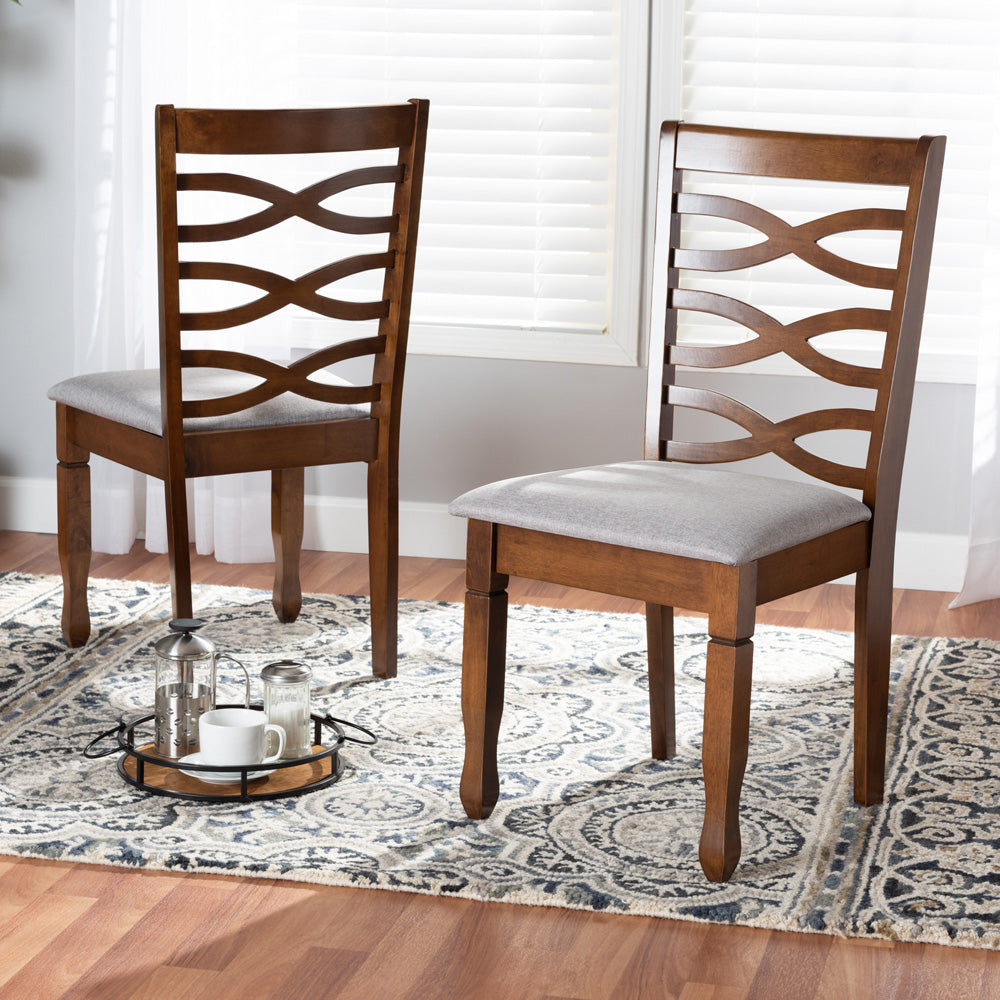 Baxton Studio - Lanier Set of 2 Dining Chairs in Grey/Walnut Brown  - RH318C-Grey/Walnut-DC-2PK view 6