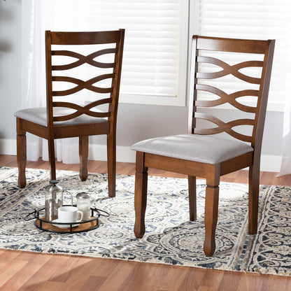 Baxton Studio - Lanier Set of 2 Dining Chairs in Grey/Walnut Brown  - RH318C-Grey/Walnut-DC-2PK view 6