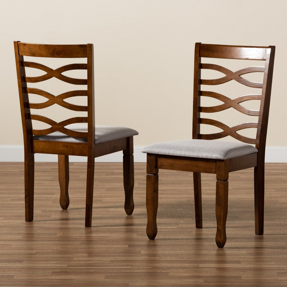 Baxton Studio - Lanier Set of 2 Dining Chairs in Grey/Walnut Brown  - RH318C-Grey/Walnut-DC-2PK view 7