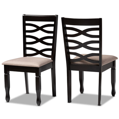 Baxton Studio - Lanier Set of 2 Dining Chairs in Sand/Dark Brown - RH318C-Sand/Dark Brown-DC-2PK view 1