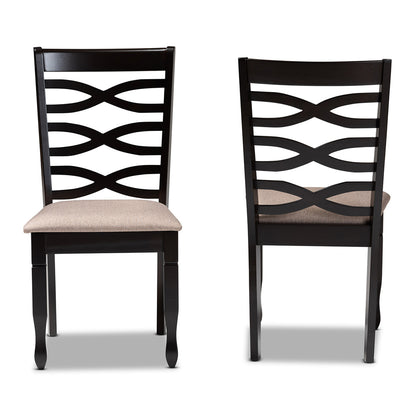 Baxton Studio - Lanier Set of 2 Dining Chairs in Sand/Dark Brown - RH318C-Sand/Dark Brown-DC-2PK view 2