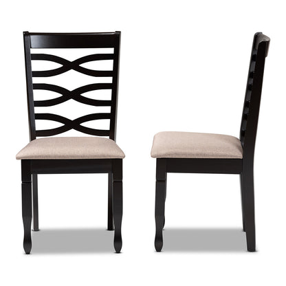 Baxton Studio - Lanier Set of 2 Dining Chairs in Sand/Dark Brown - RH318C-Sand/Dark Brown-DC-2PK view 3