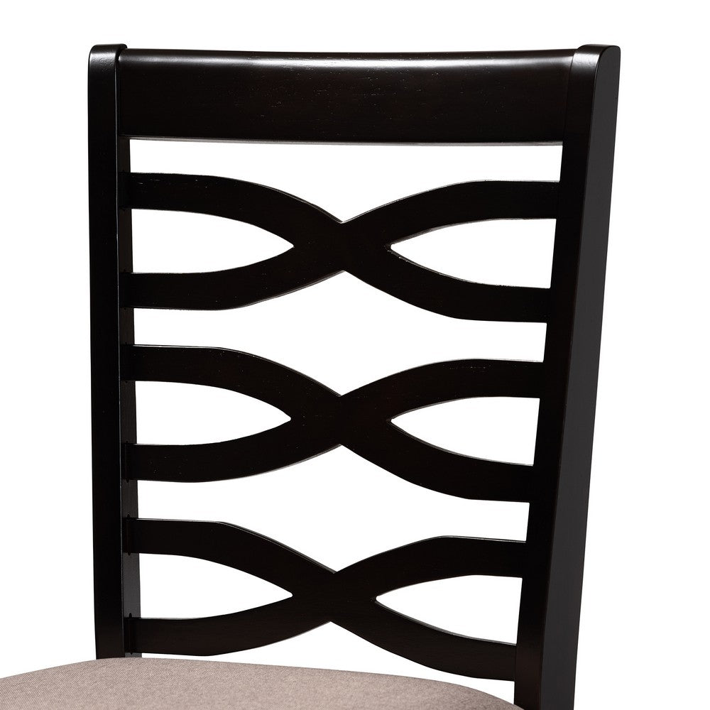 Baxton Studio - Lanier Set of 2 Dining Chairs in Sand/Dark Brown - RH318C-Sand/Dark Brown-DC-2PK view 4