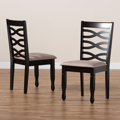 Baxton Studio - Lanier Set of 2 Dining Chairs in Sand/Dark Brown - RH318C-Sand/Dark Brown-DC-2PK view 7