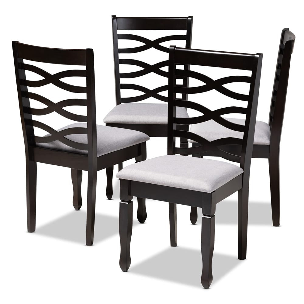 Baxton Studio - Lanier Set of 4 Dining Chairs in Gray/Espresso - RH318C-Grey/Dark Brown-DC-4PK view 1