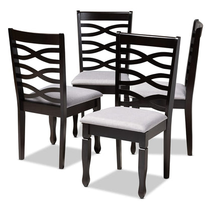 Baxton Studio - Lanier Set of 4 Dining Chairs in Gray/Espresso - RH318C-Grey/Dark Brown-DC-4PK view 1
