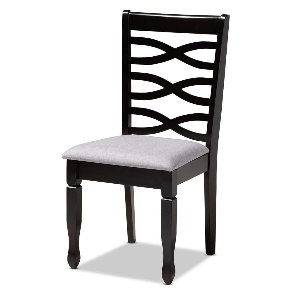 Baxton Studio - Lanier Set of 4 Dining Chairs in Gray/Espresso - RH318C-Grey/Dark Brown-DC-4PK view 2