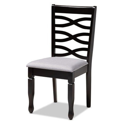 Baxton Studio - Lanier Set of 4 Dining Chairs in Gray/Espresso - RH318C-Grey/Dark Brown-DC-4PK view 2