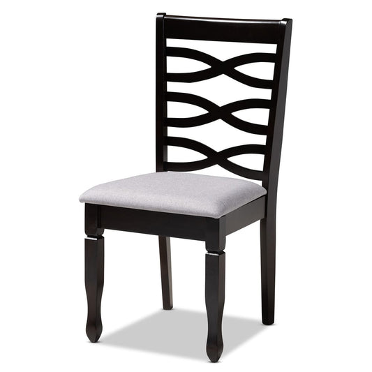 Baxton Studio - Lanier Set of 4 Dining Chairs in Gray/Espresso - RH318C-Grey/Dark Brown-DC-4PK view 2