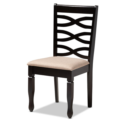 Baxton Studio - Lanier Set of 4 Dining Chairs in Sand Brown/Espresso - RH318C-Sand/Dark Brown-DC-4PK view 2