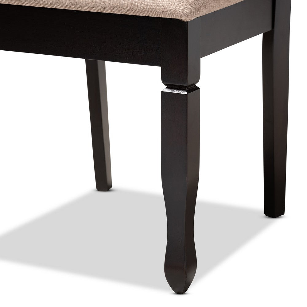 Baxton Studio - Lanier Set of 4 Dining Chairs in Sand Brown/Espresso - RH318C-Sand/Dark Brown-DC-4PK view 4