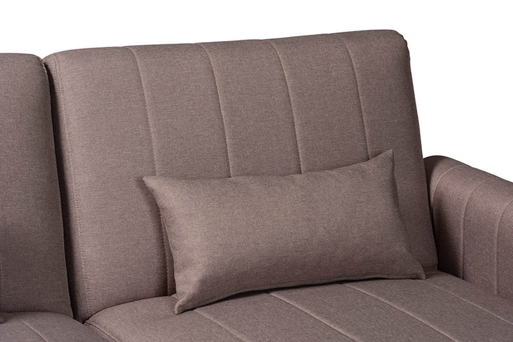 Baxton Studio - LaNoma Sleeper Sofa - LaNoma-Clay-RFC view 3
