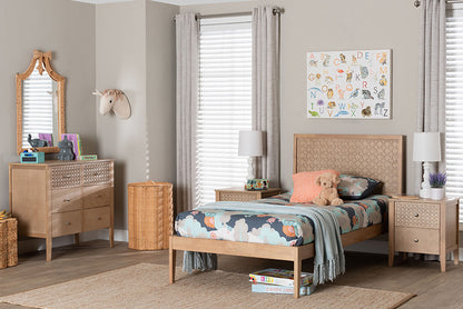 Baxton Studio - Lara Bedroom Set - Lara-Natural Wood-4PC Twin Bedroom Set view 5