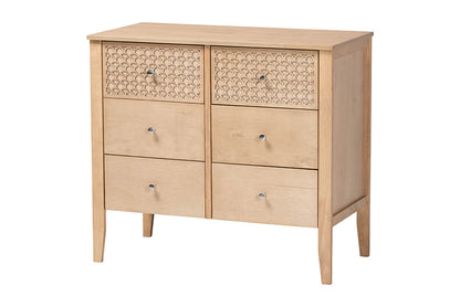 Baxton Studio - Lara Bedroom Set - Lara-Natural Wood-4PC Twin Bedroom Set view 6