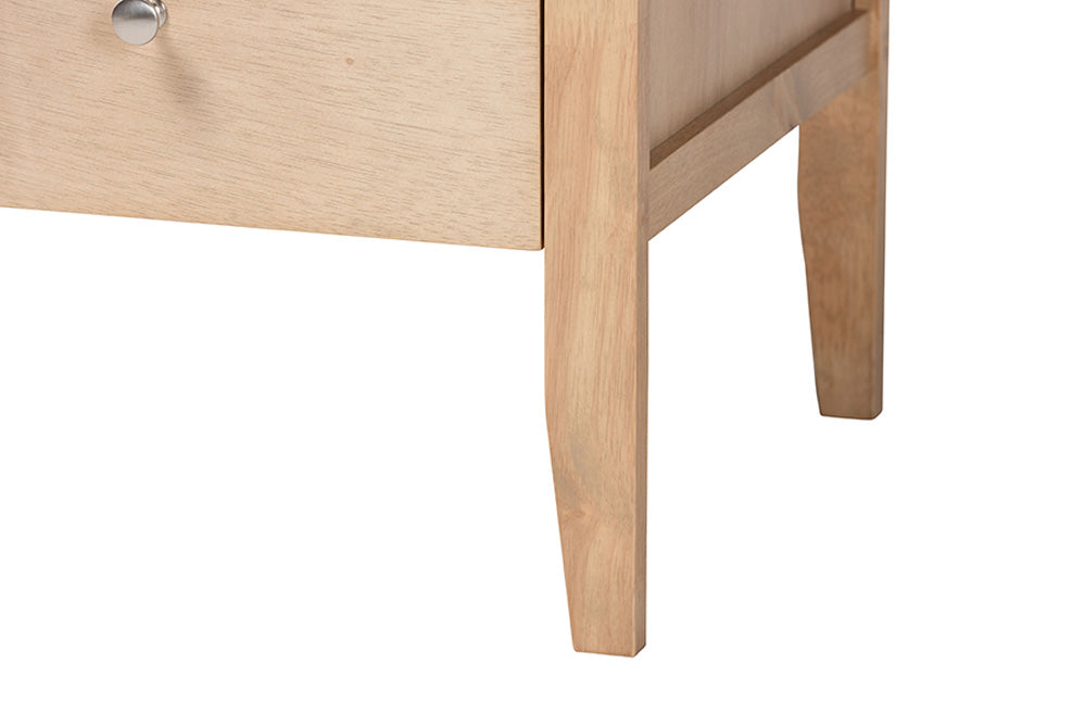 Baxton Studio - Lara Bedroom Set - Lara-Natural Wood-4PC Twin Bedroom Set view 8