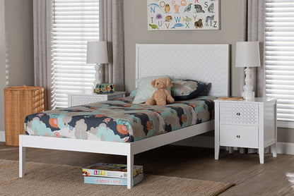 Baxton Studio - Lara Bedroom Set - Lara-White Solid-3PC Twin Bedroom Set view 5