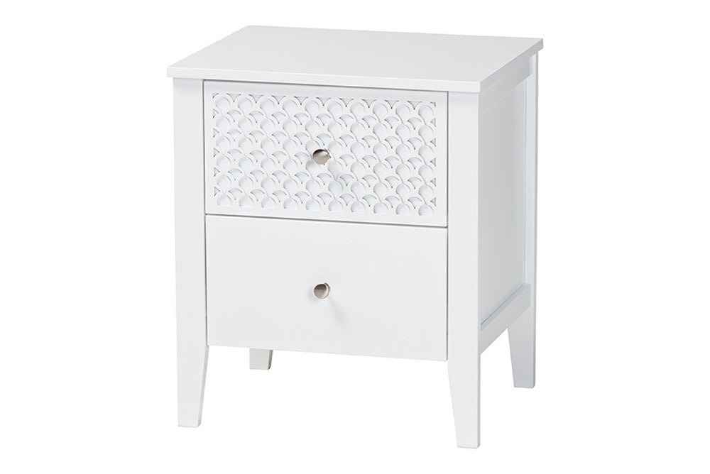 Baxton Studio - Lara Bedroom Set - Lara-White Solid-4PC Twin Bedroom Set view 4