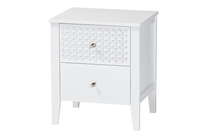 Baxton Studio - Lara Bedroom Set - Lara-White Solid-4PC Twin Bedroom Set view 4
