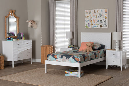 Baxton Studio - Lara Bedroom Set - Lara-White Solid-4PC Twin Bedroom Set view 5