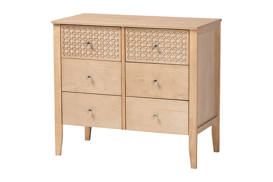 Baxton Studio - Lara Dresser - Lara-Natural Wood-Dresser view 1
