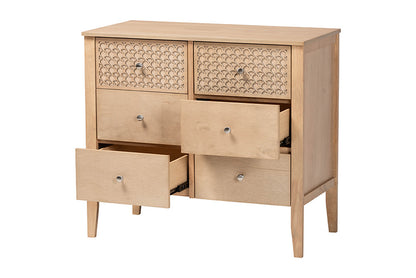 Baxton Studio - Lara Dresser - Lara-Natural Wood-Dresser view 2