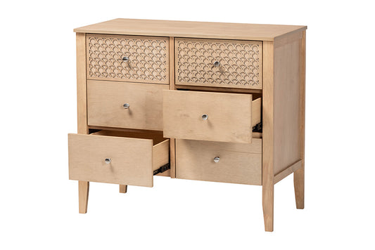 Baxton Studio - Lara Dresser - Lara-Natural Wood-Dresser view 2