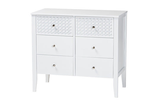 Baxton Studio - Lara Dresser - Lara-White Solid-Dresser view 1