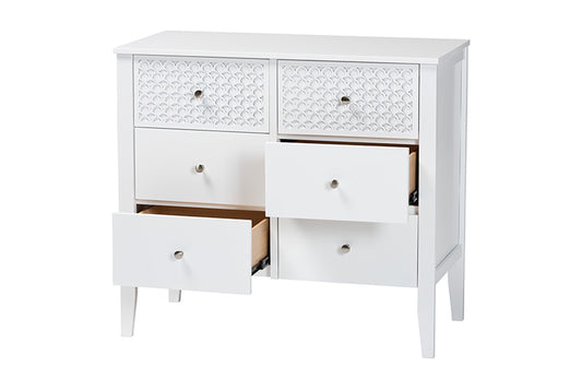 Baxton Studio - Lara Dresser - Lara-White Solid-Dresser view 2