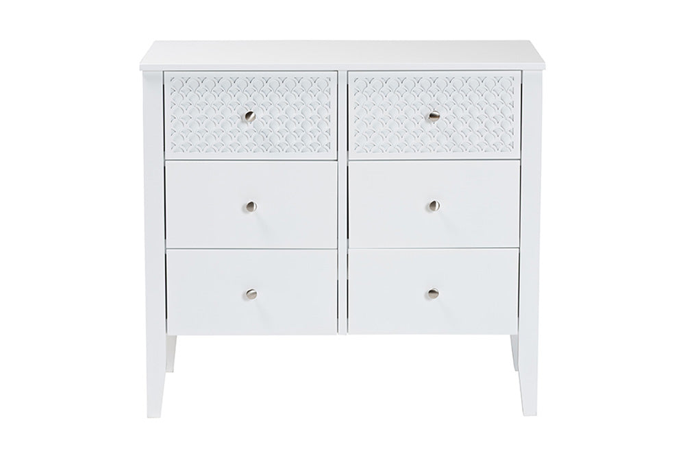 Baxton Studio - Lara Dresser - Lara-White Solid-Dresser view 3