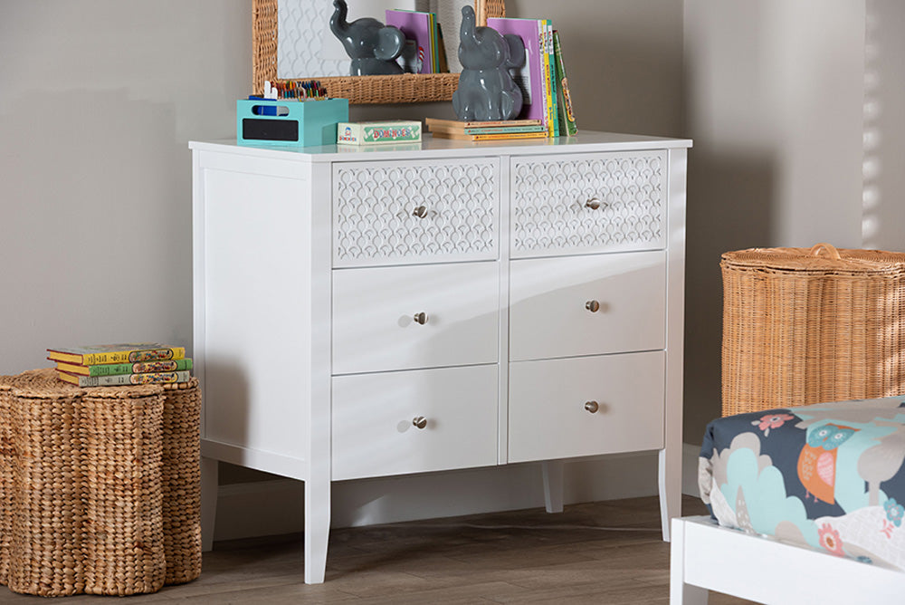 Baxton Studio - Lara Dresser - Lara-White Solid-Dresser view 5