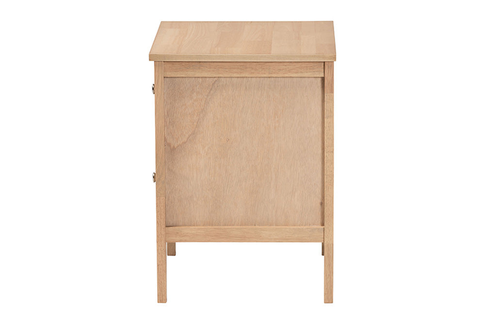 Baxton Studio - Lara Nightstand - Lara-Natural Wood-Nightstand view 4