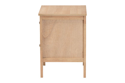 Baxton Studio - Lara Nightstand - Lara-Natural Wood-Nightstand view 4