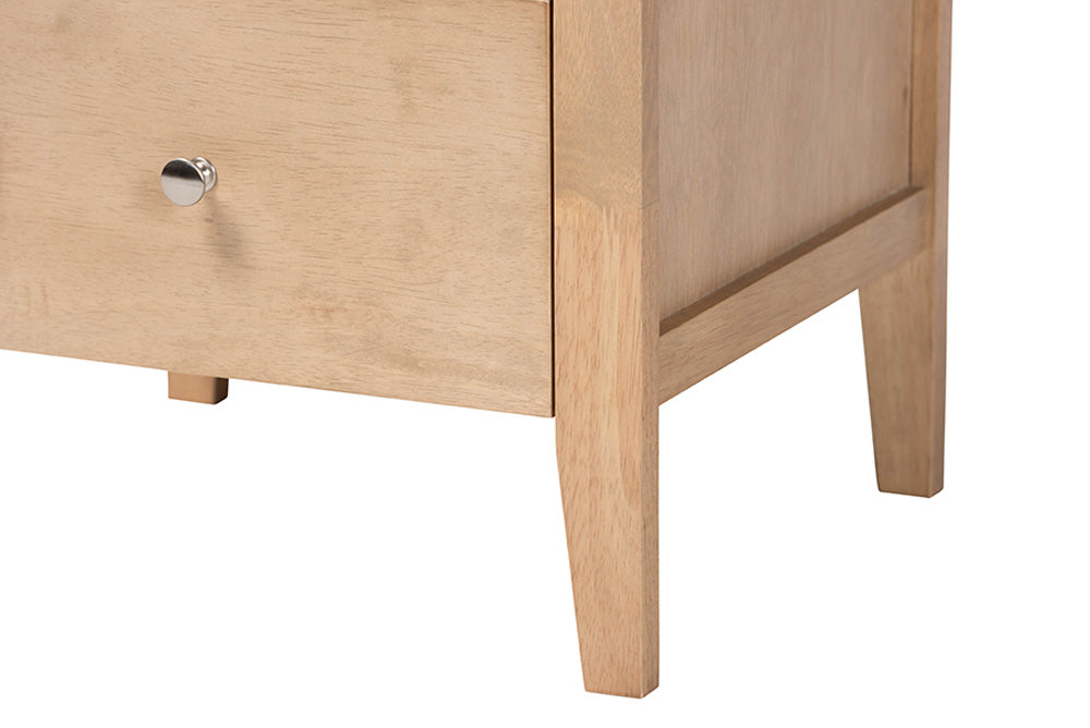 Baxton Studio - Lara Nightstand - Lara-Natural Wood-Nightstand view 7