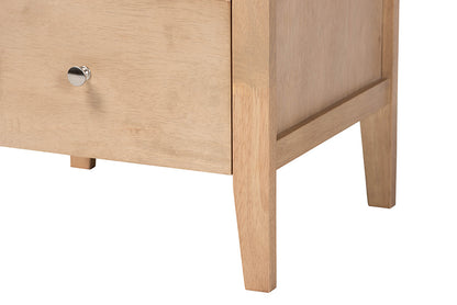 Baxton Studio - Lara Nightstand - Lara-Natural Wood-Nightstand view 7