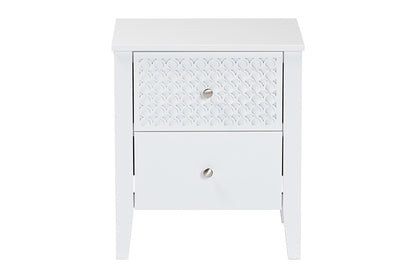Baxton Studio - Lara Nightstand - Lara-White Solid-Nightstand view 3
