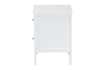 Baxton Studio - Lara Nightstand - Lara-White Solid-Nightstand view 4