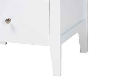 Baxton Studio - Lara Nightstand - Lara-White Solid-Nightstand view 7