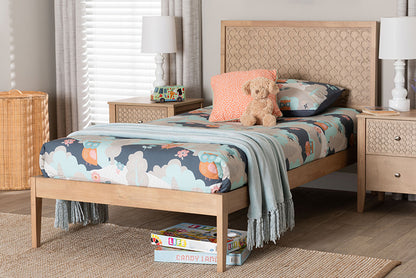 Baxton Studio - Lara Twin Size Bed - Lara-Natural Wood-Twin Bed view 5