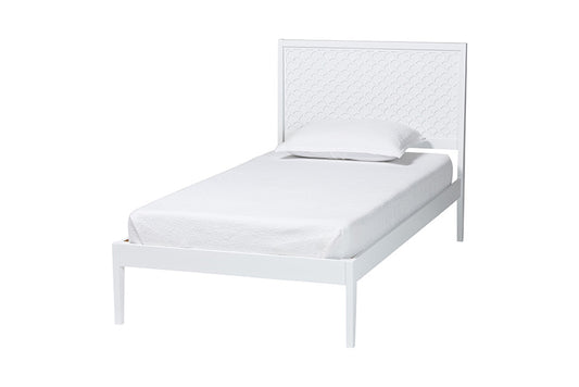 Baxton Studio - Lara Twin Size Bed - Lara-White Solid-Twin Bed view 1