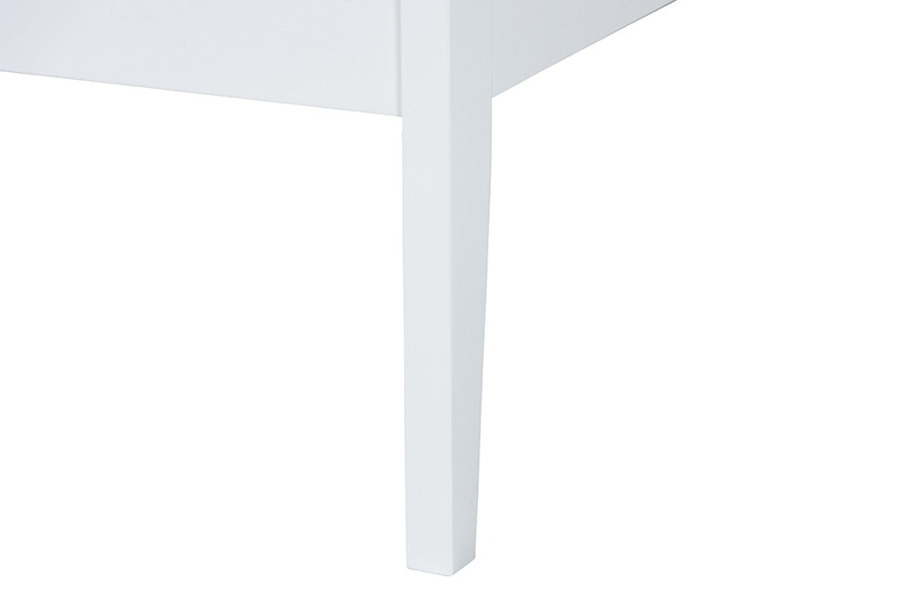 Baxton Studio - Lara Twin Size Bed - Lara-White Solid-Twin Bed view 6