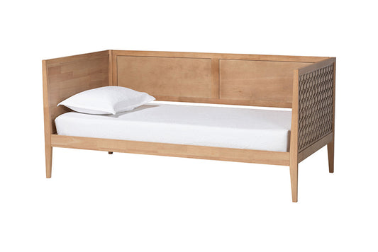 Baxton Studio - Lara Twin Size Daybed - Lara-Natural Wood-Daybed-Twin view 1