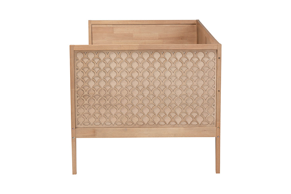 Baxton Studio - Lara Twin Size Daybed - Lara-Natural Wood-Daybed-Twin view 2